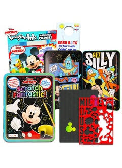 MICKEY MOUSE Scratch Art For Kids, Toddlers - Bundle With Scratch Book For Kids Featuring Mickey Mouse Plus Mickey Mess Free Imagine Ink, More | Scratch Reveal Books For Kids  - Image 1