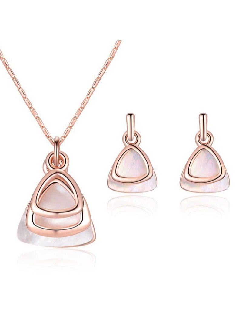 Goolsky Modern Triangle Jewelry Set – Geometric Necklace & Earrings, Minimalist Gift for Her - Image 1