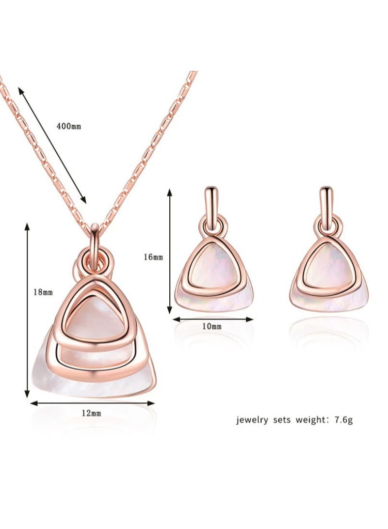 Goolsky Modern Triangle Jewelry Set – Geometric Necklace & Earrings, Minimalist Gift for Her - Image 2
