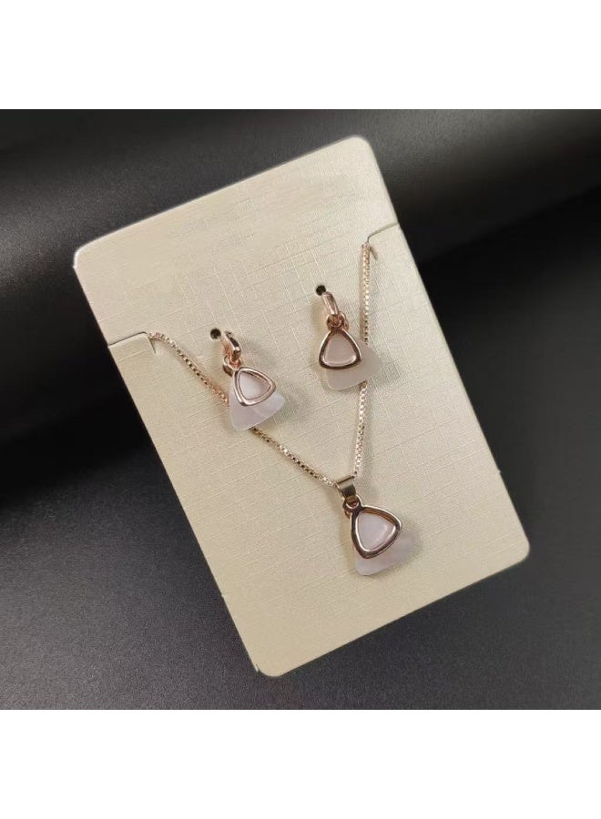 Goolsky Modern Triangle Jewelry Set – Geometric Necklace & Earrings, Minimalist Gift for Her - Image 4