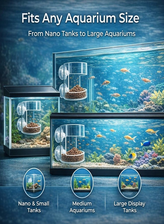 VAYINATO Aquarium Round Feed Chamber with Suction Cup | Transparent Round Feeding Cup | Prevents Food Waste & Keeps Water Clean | Ideal for Betta, Guppy & Community Tanks - Image 5