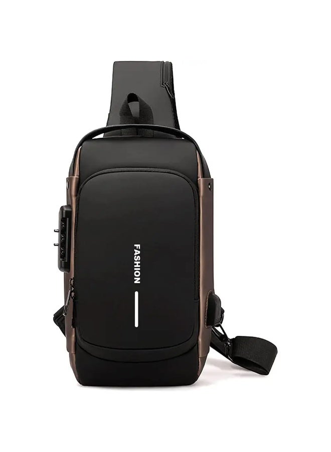 شنطة كتف مضادة للسرقة مع شحن USB دينزوز - أسود - Image 2