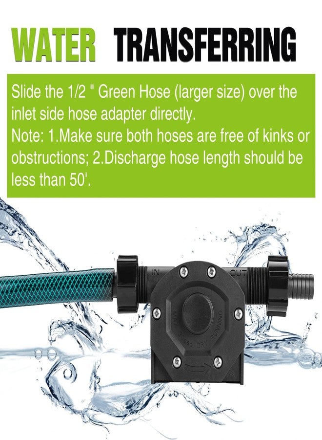 TRUPOW Self-Priming Mini Hand Water Transfer Drill Pump Kit with Water Hose & Oil Hose for Home Water Oil Fluid Transfer - Image 3