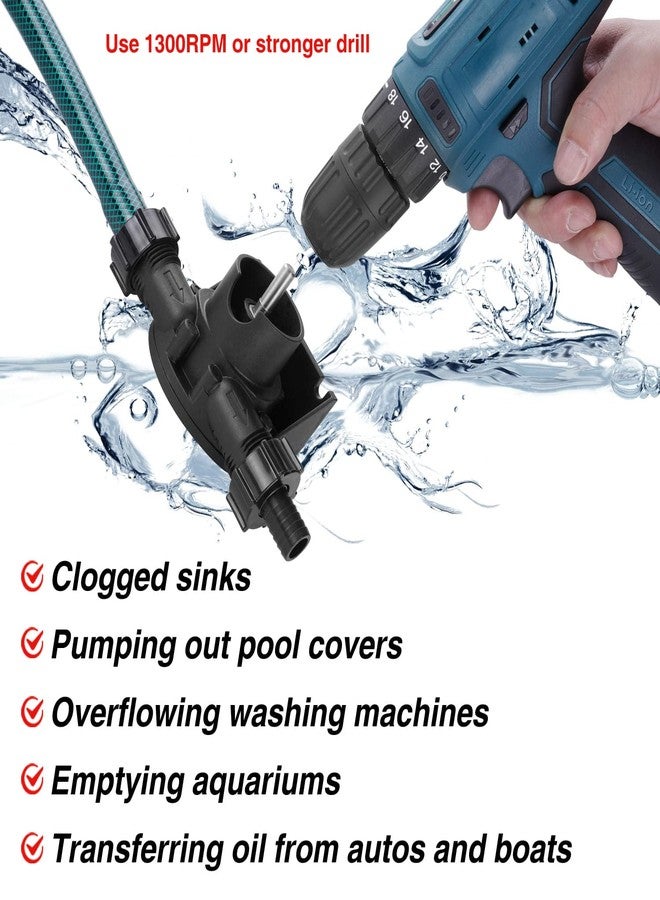 TRUPOW Self-Priming Mini Hand Water Transfer Drill Pump Kit with Water Hose & Oil Hose for Home Water Oil Fluid Transfer - Image 5