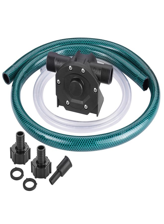 TRUPOW Self-Priming Mini Hand Water Transfer Drill Pump Kit with Water Hose & Oil Hose for Home Water Oil Fluid Transfer - Image 1