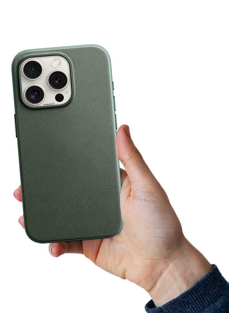 CATANES FineWoven case cover for Apple iPhone 15 Pro Max with MagSafe durable and heavy protection - Frosted Green - Image 5