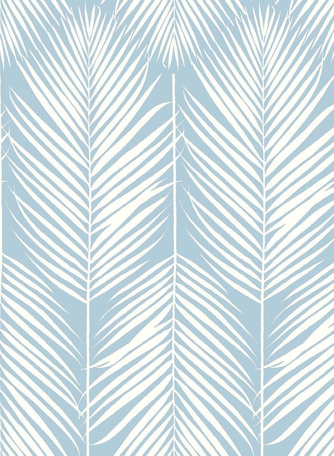 NextWall Palm Silhouette Coastal Peel and Stick Wallpaper (Hampton Blue) - Image 1