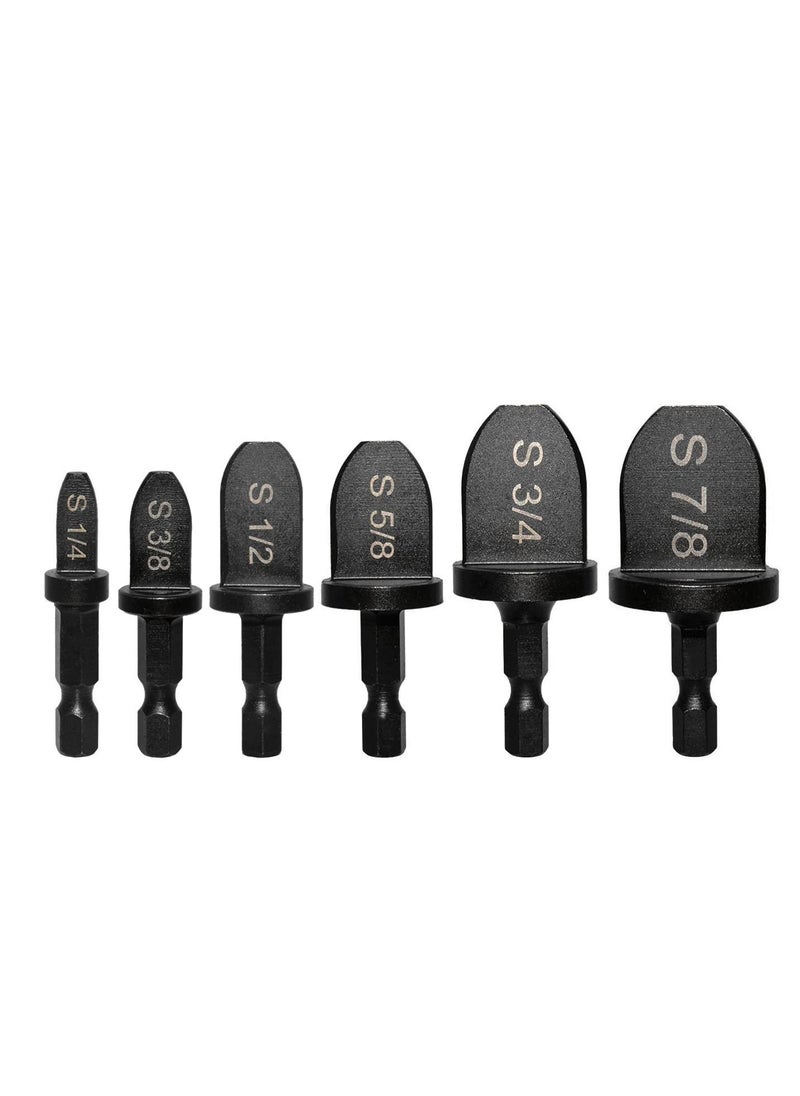 DEFAONS - Defaons Swaging Tool Drill Bit Set, 6Pcs Portable Copper Pipe Swaging Tool Drill Bits Set with 7/8", 3/4", 5/8", 1/2", 3/8", 1/4" - Image 1