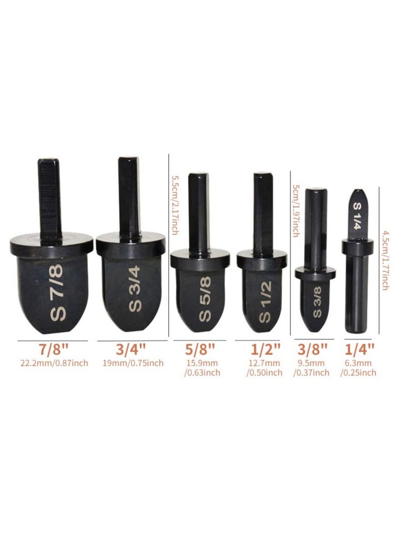 DEFAONS - Defaons Swaging Tool Drill Bit Set, 6Pcs Portable Copper Pipe Swaging Tool Drill Bits Set with 7/8", 3/4", 5/8", 1/2", 3/8", 1/4" - Image 1