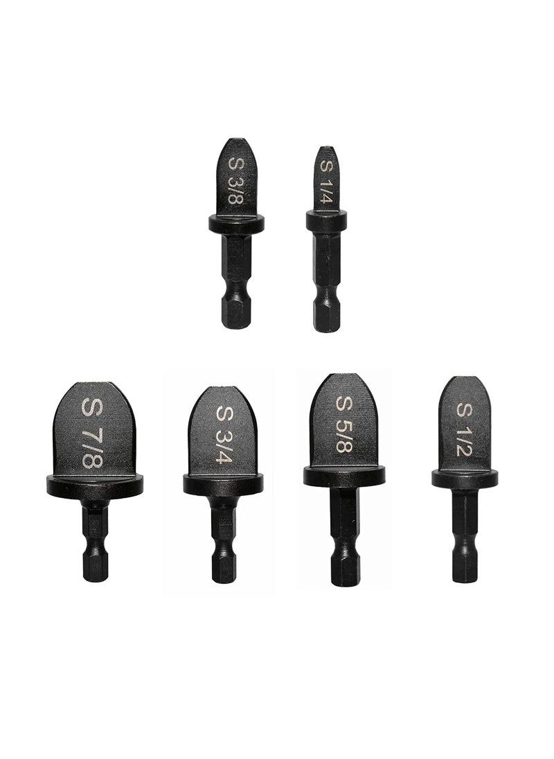 DEFAONS - Defaons Swaging Tool Drill Bit Set, 6Pcs Portable Copper Pipe Swaging Tool Drill Bits Set with 7/8", 3/4", 5/8", 1/2", 3/8", 1/4" - Image 1