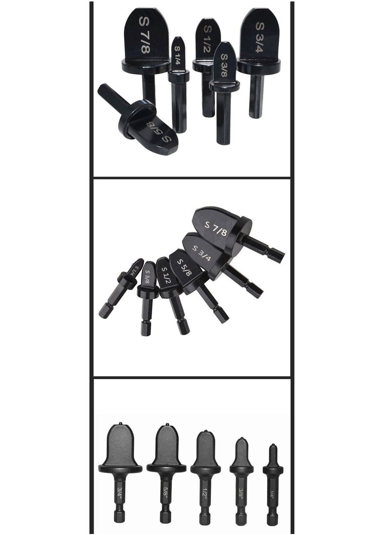 DEFAONS - Defaons Swaging Tool Drill Bit Set, 6Pcs Portable Copper Pipe Swaging Tool Drill Bits Set with 7/8", 3/4", 5/8", 1/2", 3/8", 1/4" - Image 1