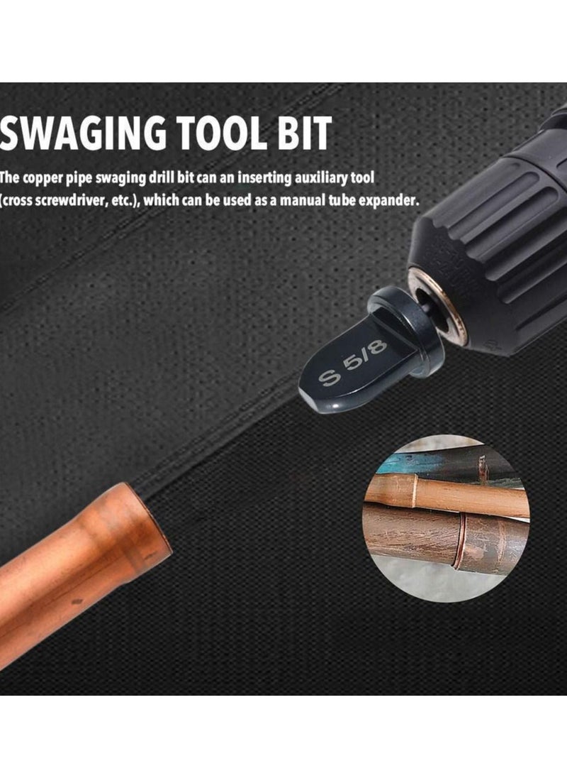 DEFAONS - Defaons Swaging Tool Drill Bit Set, 6Pcs Portable Copper Pipe Swaging Tool Drill Bits Set with 7/8", 3/4", 5/8", 1/2", 3/8", 1/4" - Image 1