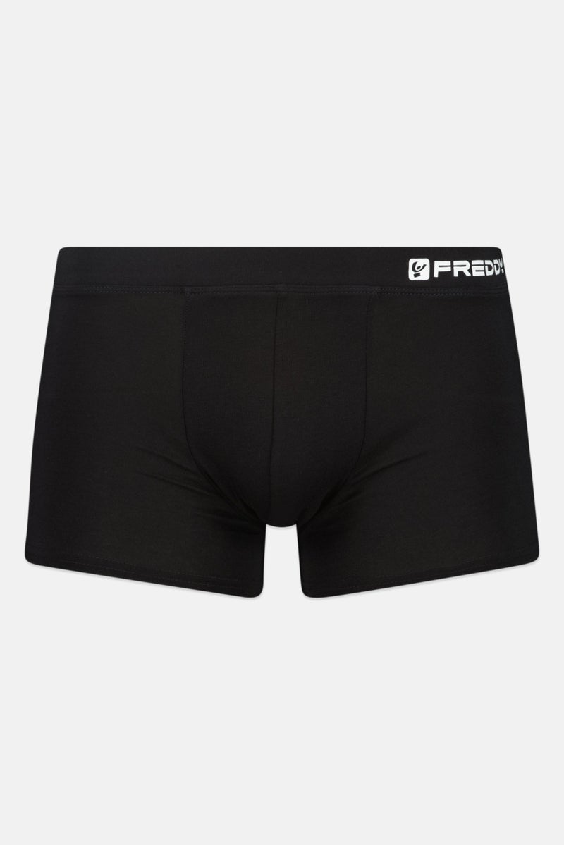 FREDDY سراويل قصيرة للرجال بشعار العلامة التجارية، أسود - Image 1