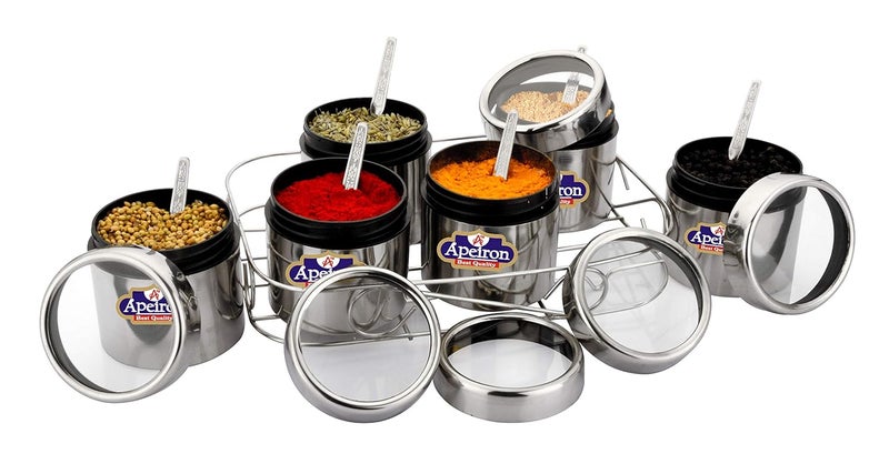 Apeiron MasalaMultipurpose Dabba with Wire Stand Big Pack of 6 - Image 3