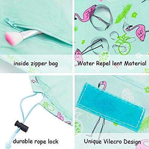 Nirvik Womens Convenient and Waterproof Multifunction Portable Lazy Travel Cosmetic Storage Makeup Organizer Toiletry Bag with Drawstrings Green Duck - Image 5