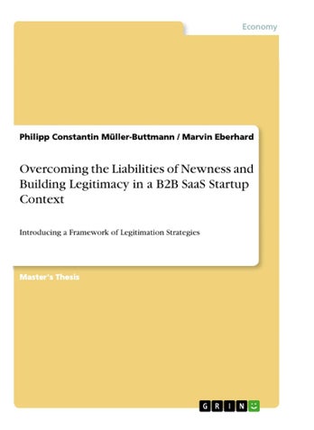 Overcoming the Liabilities of Newness and Building Legitimacy in a B2B SaaS Startup Context: Introducing a Framework of Legitimation Strategies - pzsku/Z1DA097C253EF011F0D5AZ/45/1749035321/f4a2d2f4-1c05-4e2b-bf17-c4d447d995fe