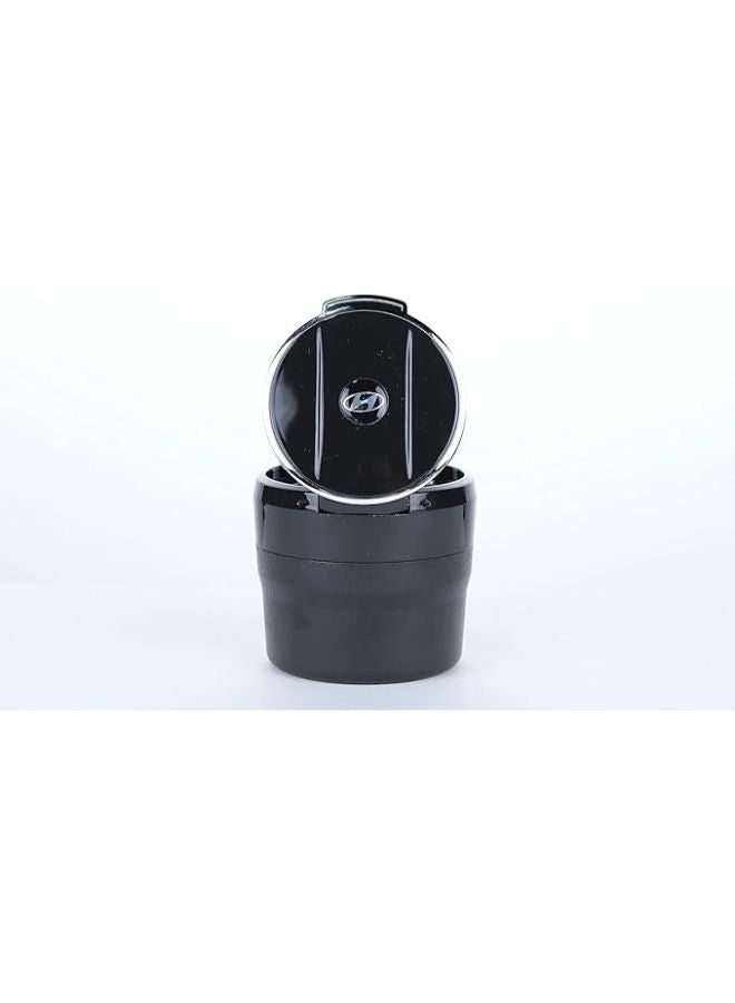 Adjustable Smokeless Car Ashtray with Lid Smell Proof with LED Light with All,ceramic Interior , Cup holder size , Detachable and Portable, Huyndai, Black and Silver - Image 2