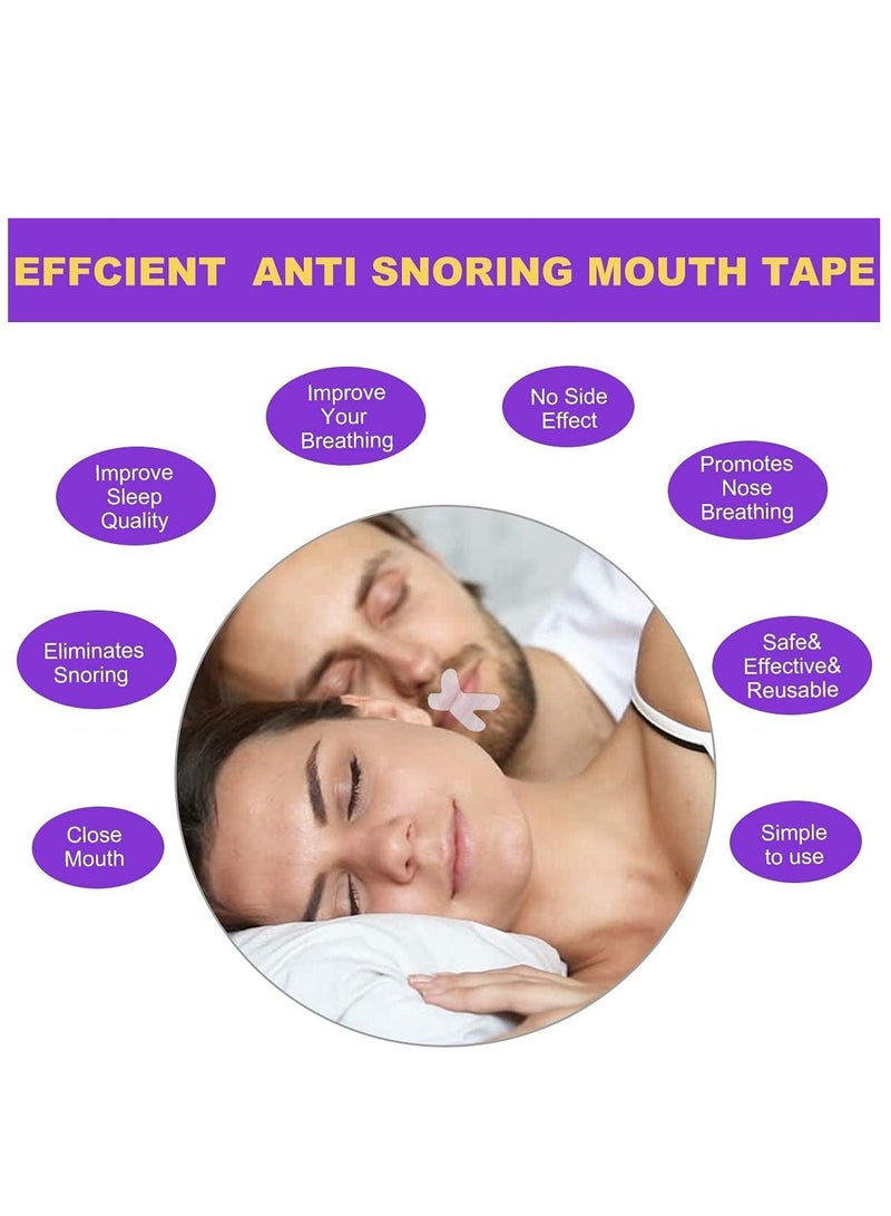 Advanced Anti-Snore Mouth Strips - 60 Packs of Gentle Sleep Strips for Instant Snoring Relief & Improved Sleep Quality, Reduce Mouth Breathing - Image 3
