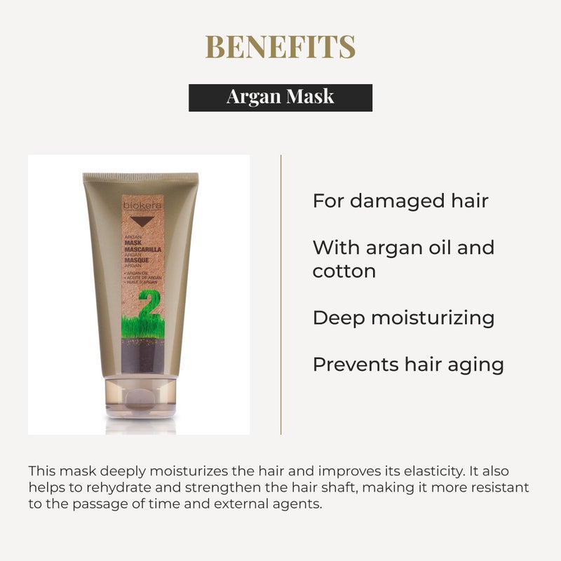 SALERM - Hair Mask - Argan Mask Biokera Natura - 200 ml - for Damaged Hair - with Argan and Cotton Oil - Deep Hydration - Helps Mantain Hair's Natural Vitality - Image 3