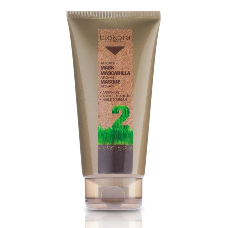 SALERM - Hair Mask - Argan Mask Biokera Natura - 200 ml - for Damaged Hair - with Argan and Cotton Oil - Deep Hydration - Helps Mantain Hair's Natural Vitality - Image 1