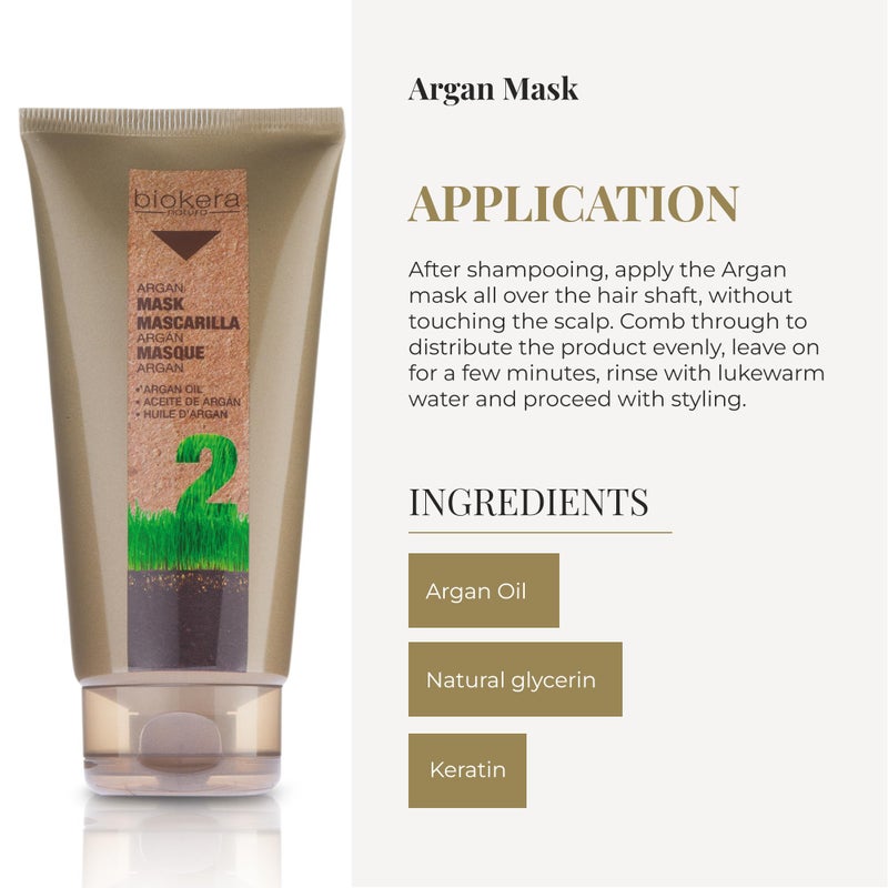 SALERM - Hair Mask - Argan Mask Biokera Natura - 200 ml - for Damaged Hair - with Argan and Cotton Oil - Deep Hydration - Helps Mantain Hair's Natural Vitality - Image 4