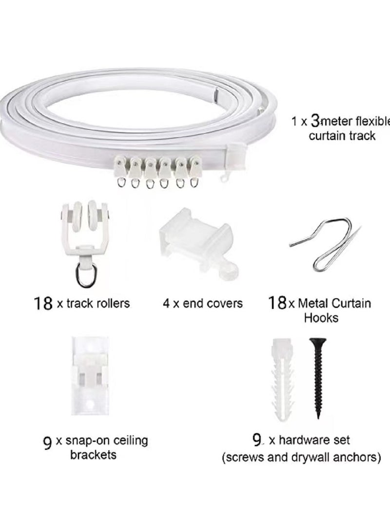 Curtain track that can be curved White 3 meters - Image 2