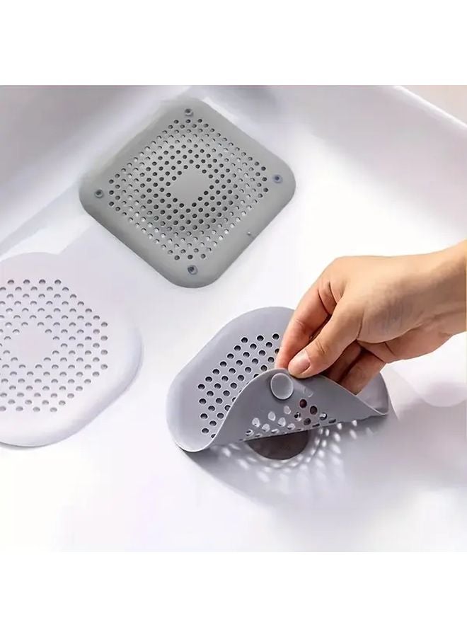 White Silicone Hair Catcher Drain Filter Prevents Clogs Eliminates Odor Easy Installation - Image 2