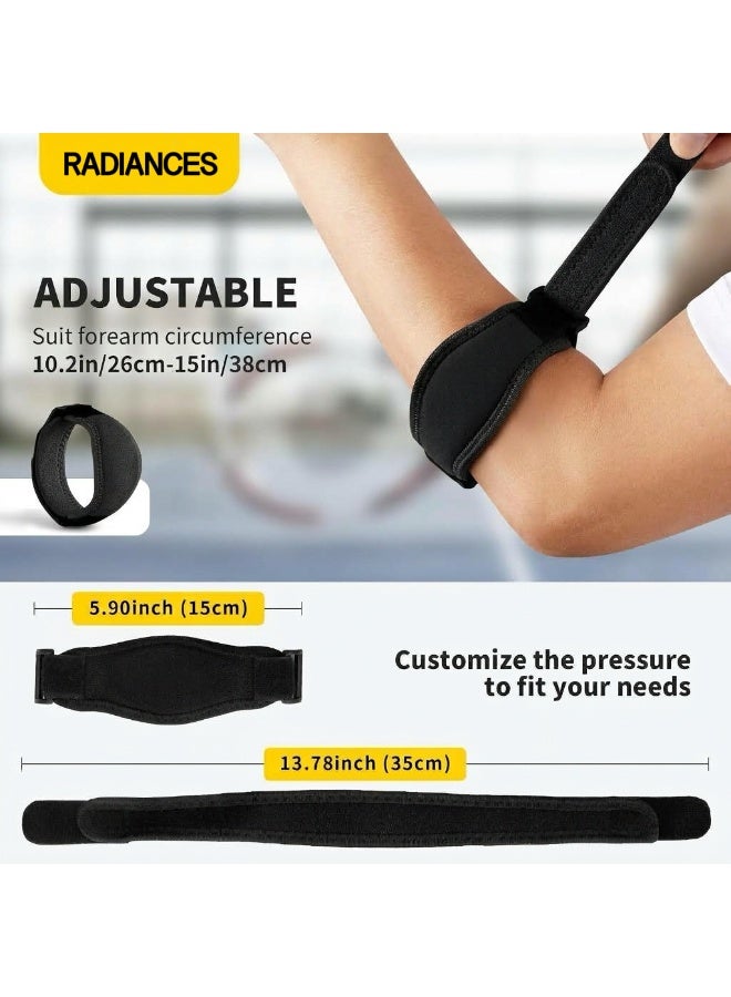 RADIANCES 2 Pack Adjustable Elbow Brace – Targeted Support for Tennis Elbow, Golfer's Elbow, Tendonitis, Arthritis, Bursitis, Sprains（Blue） - Image 3