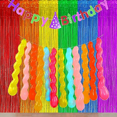 Asonlye Spiral Balloon Mixed Color 100 pcs, 40 Inches Latex Twisted Long Balloon for Boys Girls Birthday Party Decoration - Image 2