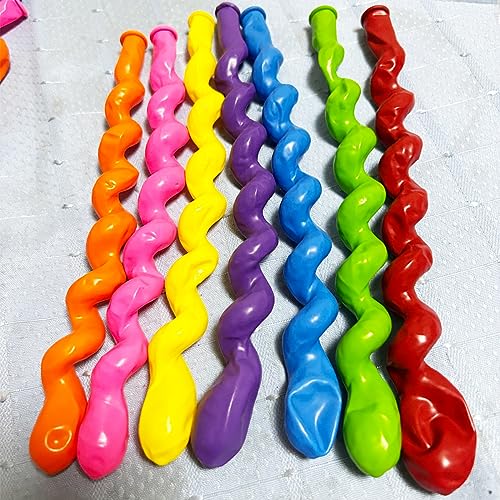Asonlye Spiral Balloon Mixed Color 100 pcs, 40 Inches Latex Twisted Long Balloon for Boys Girls Birthday Party Decoration - Image 5