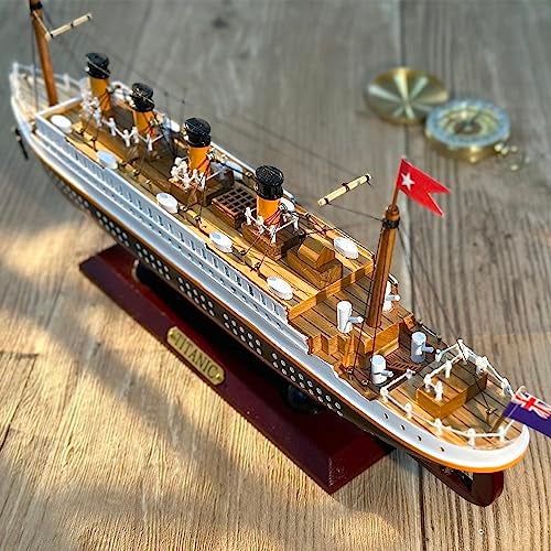 NAUTIMALL RMS Titanic Model Wooden Cruise Ship Model 14" Fully Assembled Display Nautical Home Decoration Sailboat Decor Maritime Gift Decor for Home - Image 4