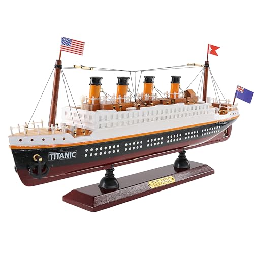 NAUTIMALL RMS Titanic Model Wooden Cruise Ship Model 14" Fully Assembled Display Nautical Home Decoration Sailboat Decor Maritime Gift Decor for Home - Image 1