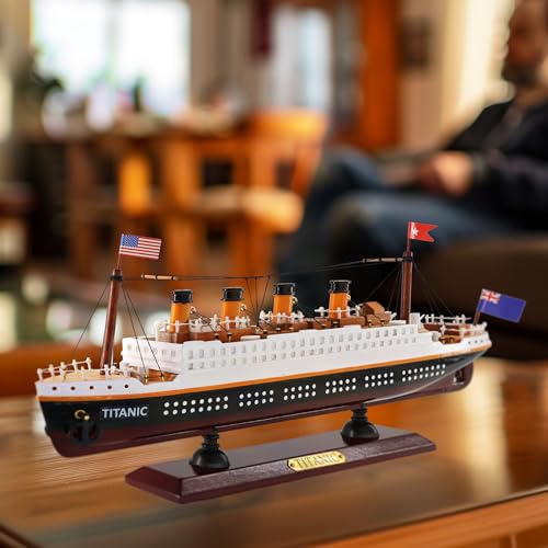 NAUTIMALL RMS Titanic Model Wooden Cruise Ship Model 14" Fully Assembled Display Nautical Home Decoration Sailboat Decor Maritime Gift Decor for Home - Image 5