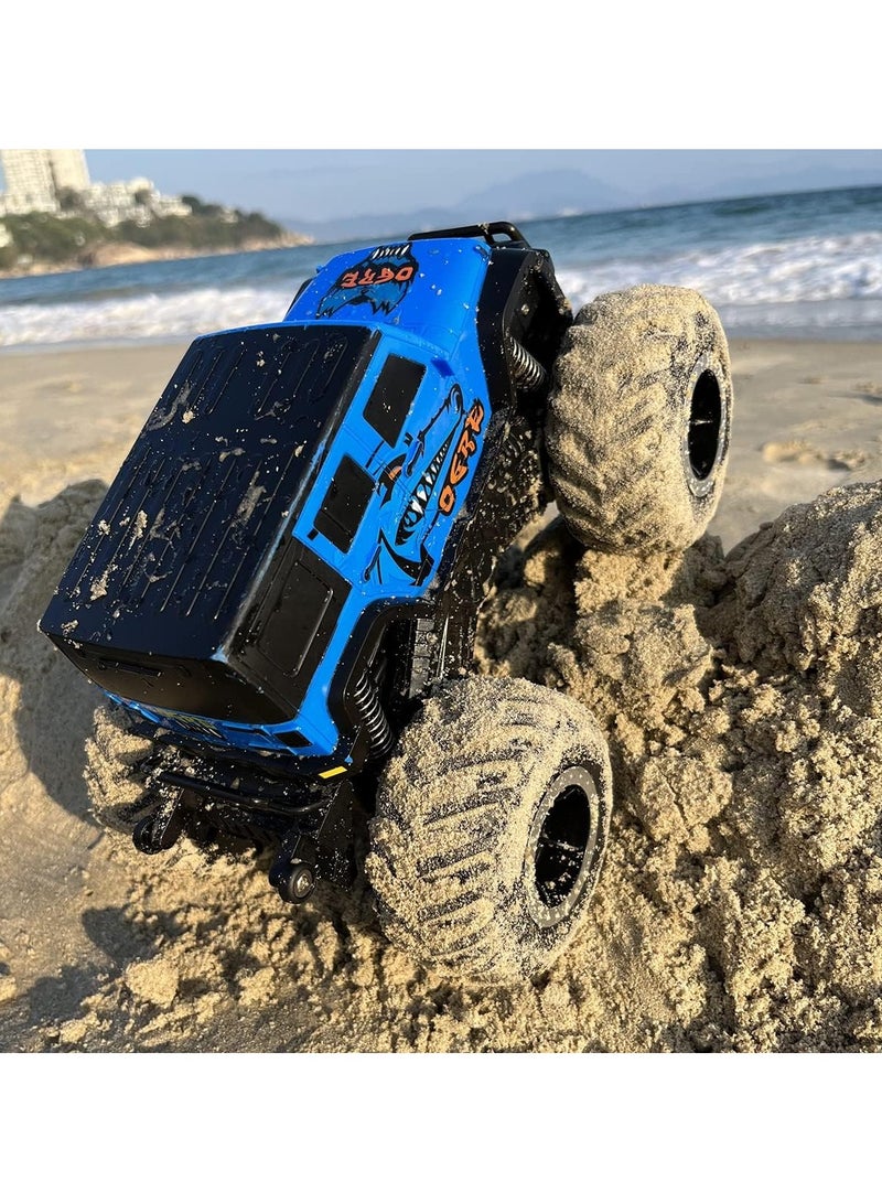 Taizz Ventures 1:16 Waterproof 4WD Monster Truck RC Car SUV – Off-Road Remote Control Toy Gifts for Kids 6-12, Blue - Image 4