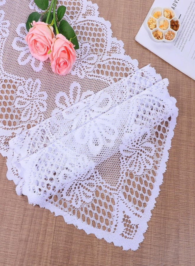 squishy Lace Table Runner, Crochet Table Runner, Embroidered White Lace Placemat for Dining Table and Party Decor - Image 3