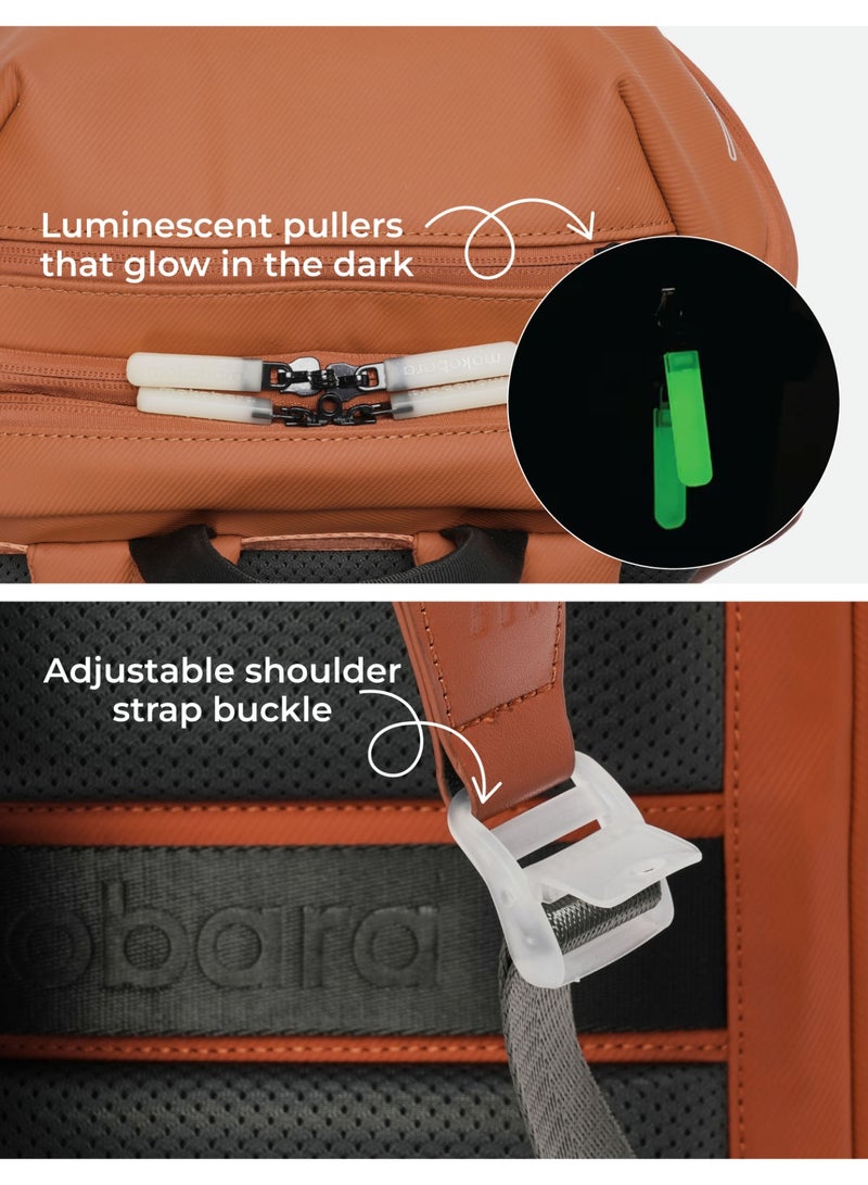 Mokobara The Offshore Backpack - 28L Capacity, Reverse Coated Nylon Material | Lava Lamp, Orange - Image 5