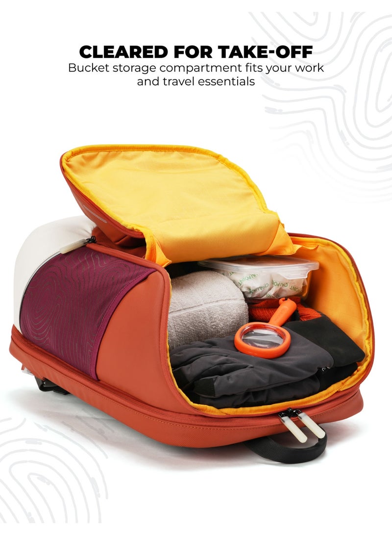 Mokobara The Offshore Backpack - 28L Capacity, Reverse Coated Nylon Material | Lava Lamp, Orange - Image 3