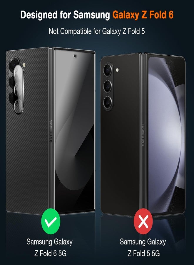 LK 2 Pack for Samsung Galaxy Z Fold 6 Screen Protector+ 2 Pack Camera Lens Protector, HD Clear Tempered Glass Screen Protector for Galaxy Z Fold 6, Anti Scratch, Bubble Free, Easy Install - Image 2