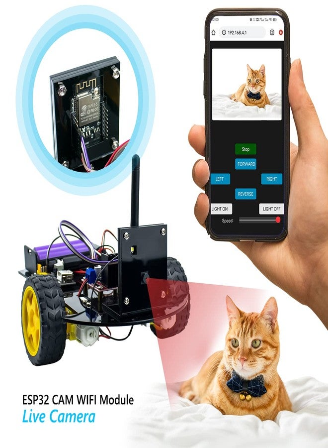 LAFVIN 2WD Smart Robot Car Kit ESP32 Camera Starter Kit with Tutorial Compatible with Arduino IDE - Image 2