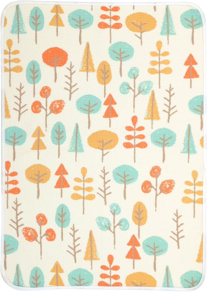 haakaa Waterproof Changing Pad Liners, 100% Cotton, Soft & Breathable (1pc, 19.5" x 27.5" Autumn Glade) - Image 1