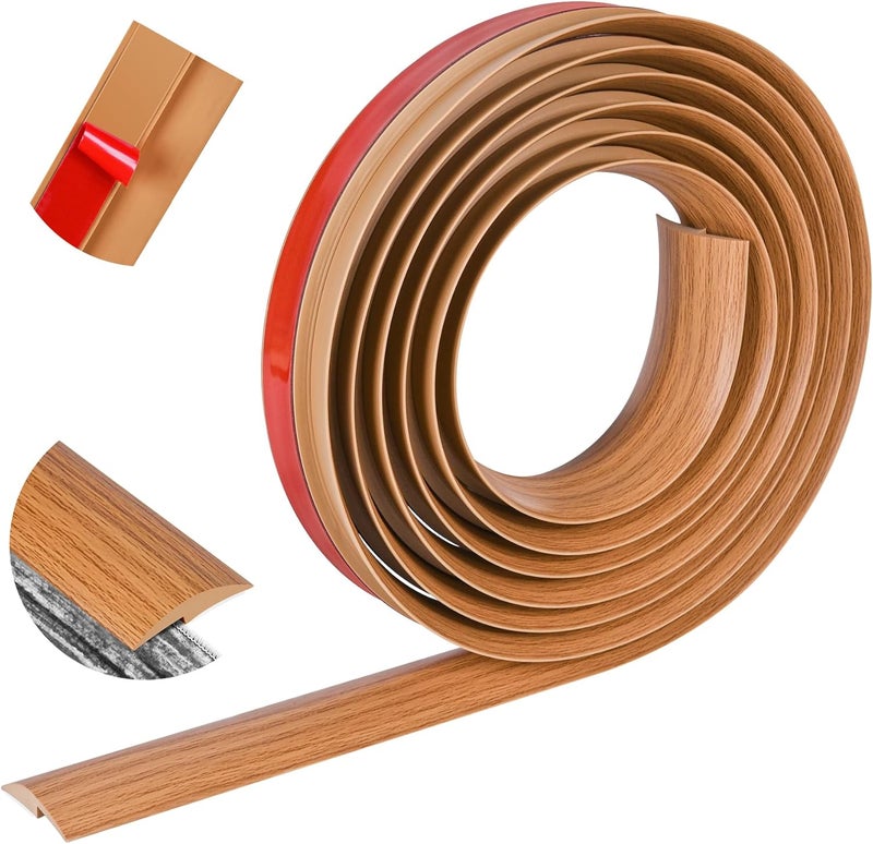 ToLanbbt 10Ft Floor Transition Strip Self Adhesive Carpet to Tile Floor Edging Trim PVC Threshold Strips, Peel and Stick Joining Trim Suitable for Threshold Height Less Than 5mm (Light Brown Coffee) - Image 1