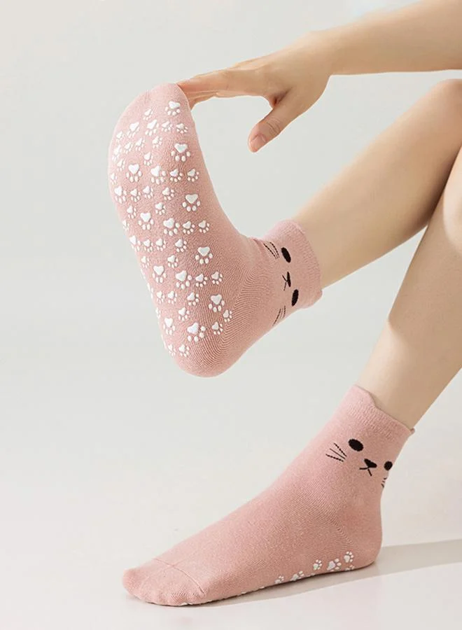 Styli Active Pink Cat Paw Grip Silicon Pads Yoga Socks