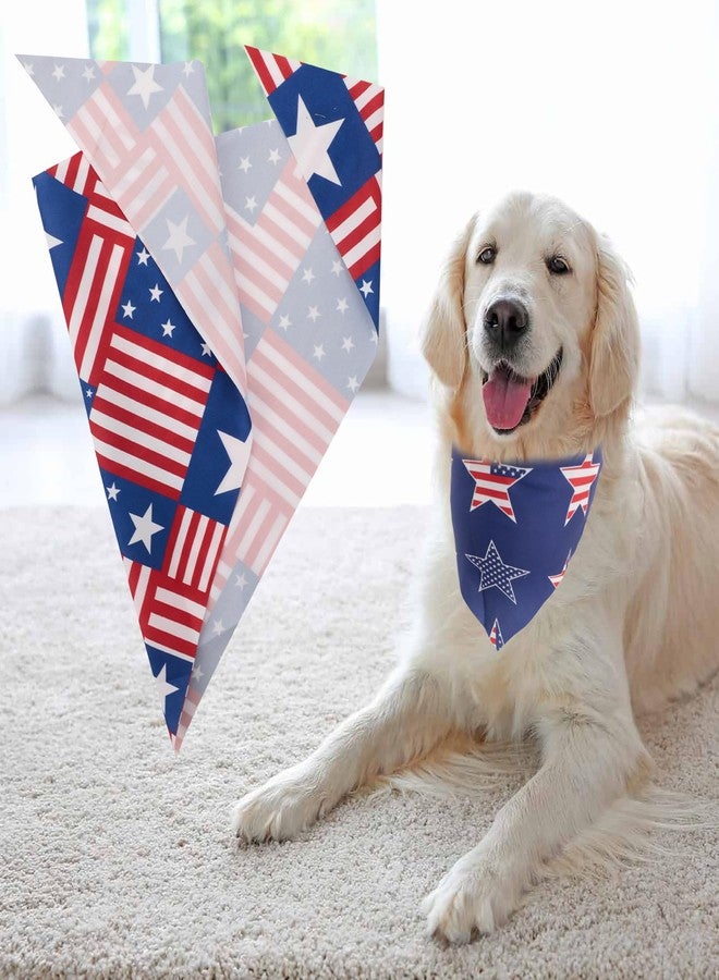 Bnapott 3PCS Patriotic Dog Bandanas, American Flag Adjustable Triangle Scarf for Pets, 4th of July Independence Day Holiday Festival Accessories for Small Medium Large Dogs - Image 4