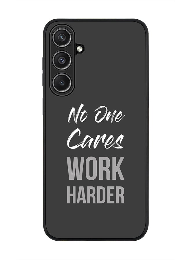 Stylizedd Rugged Black Edge case for Samsung Galaxy S23 FE, Custom Slim fit Flexible Anti Drop Thin Phone Case Cover - Work Harder - Image 1