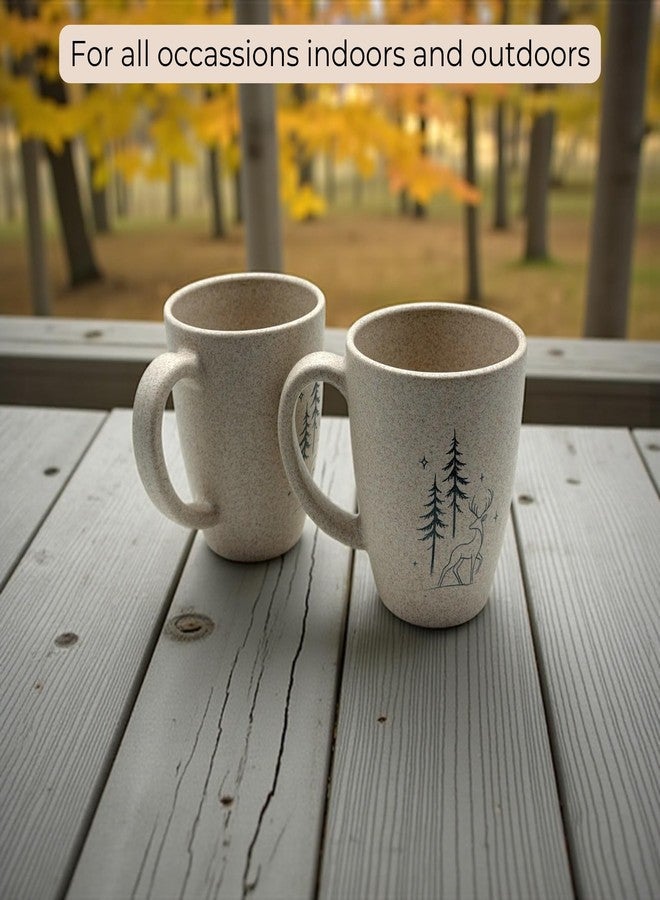 Mahaware Ecohome Coffee Mug, Set of 2, 300 ml, Made with Rice Husk & Bamboo Fibers, Microwave Safe, Coffee Cup, Matte Finish, Valentine Gift - Image 4