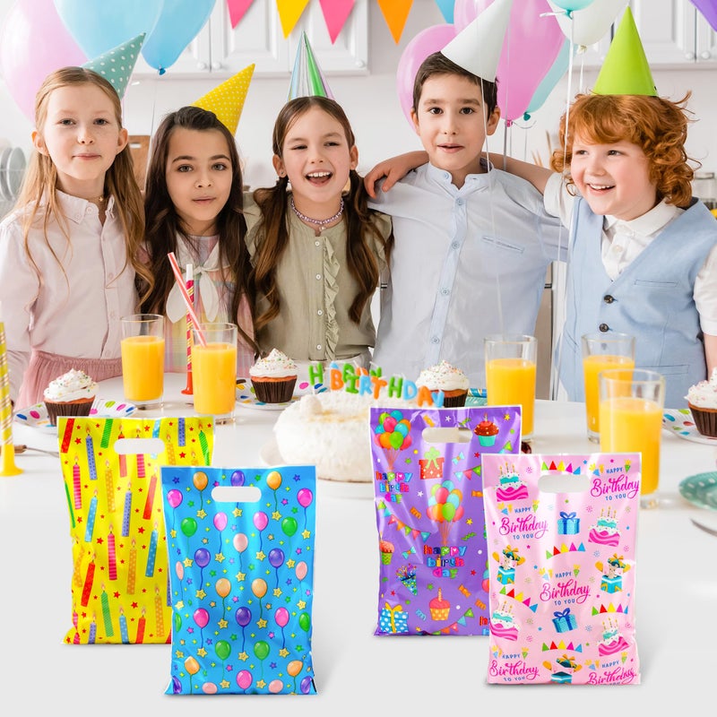 ZYLOP Birthday Party Favor Bags 50 Pcs - Plastic Happy Birthday Goodie Loot Gift Bags for Kids Girls & Boys Birthdays Party Supplies, Packaging Candy Treat Toys and Party Favors (6.5 x 9.8 Inches) - Image 3