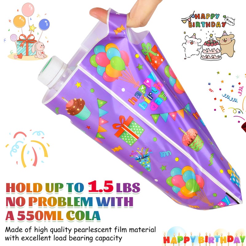 ZYLOP Birthday Party Favor Bags 50 Pcs - Plastic Happy Birthday Goodie Loot Gift Bags for Kids Girls & Boys Birthdays Party Supplies, Packaging Candy Treat Toys and Party Favors (6.5 x 9.8 Inches) - Image 4