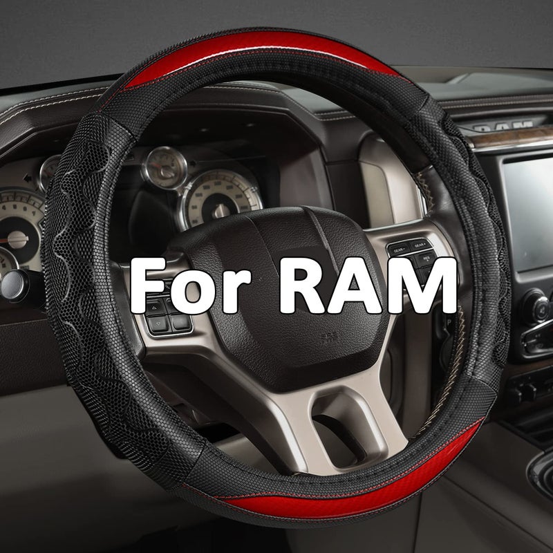 GIANT PANDA Steering Wheel Cover for Dodge Ram 1500  Car Steering Wheel Covers for Dodge Ram 2500 3500 15516 inch  Red