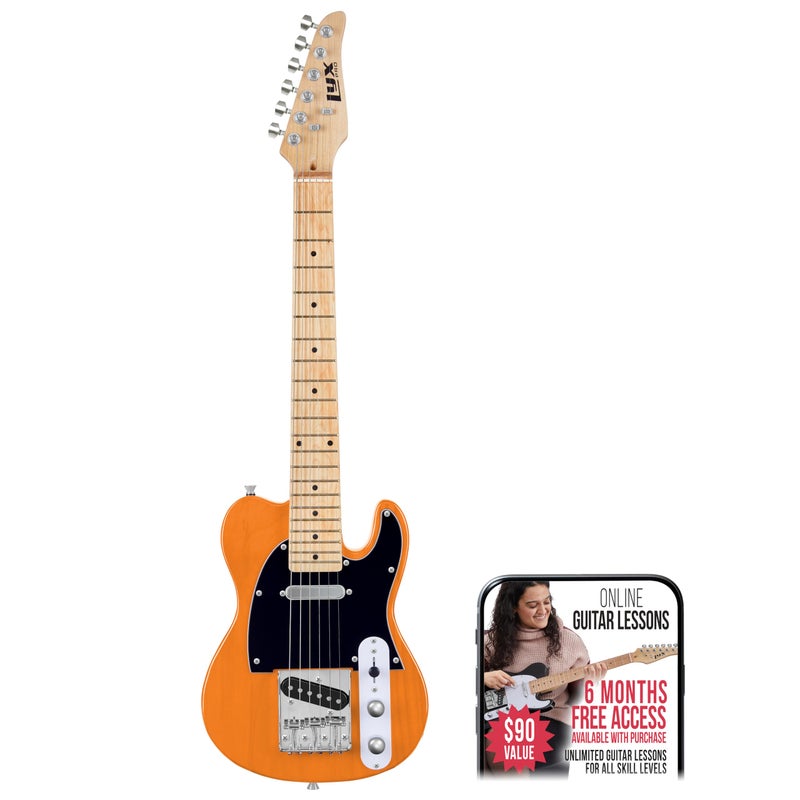 LyxPro 30 Electric Guitar TL Series FullSize Paulownia Wood Body 3Ply Pickguard CShape Neck Ashtray Bridge Quality Gear Tuners 3Way Switch VolumeTone Controls 2 Picks Included Mahogany - Image 2