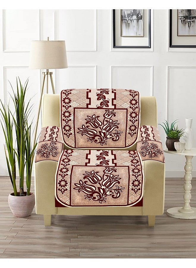 Dazzling DECOR Velvet Sofa Cover with Arm Cover and Cushion Covers Set of 5 Seater - Sofa Covers 3 Seater and 2 Seater Full Cover Set for Couch Seat - Heavy Fabric Sofa Slip Protector, 1001_Maroon - Image 5
